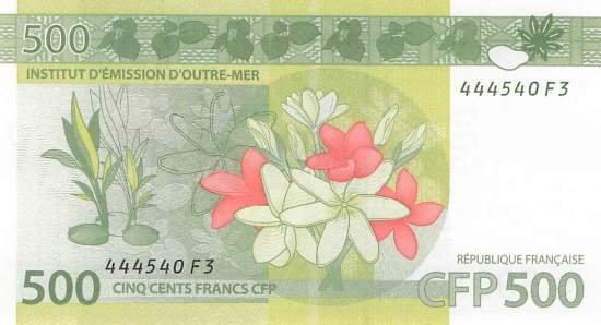 500 Francs French pacific territories p5b